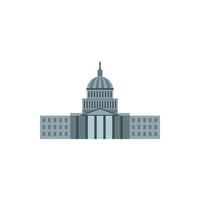 Verenigde staten Capitol icoon, vlak stijl vector