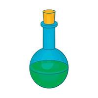 fles met groen toverdrank icoon, tekenfilm stijl vector