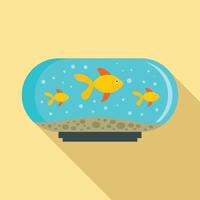 aquarium tank icoon, vlak stijl vector