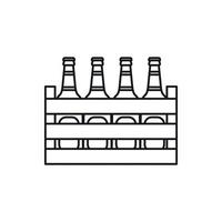 bier houten doos icoon, schets stijl vector