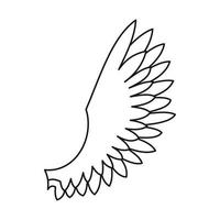 vleugel icoon, schets stijl vector