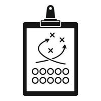 Amerikaans Amerikaans voetbal tactisch klembord icoon, gemakkelijk stijl vector