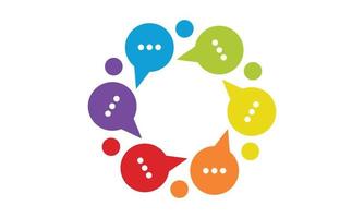 sociaal zorg bubbel babbelen logo vector