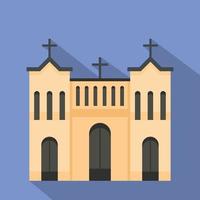 Protestant kerk icoon, vlak stijl vector