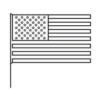 Amerikaans vlag icoon, schets stijl vector