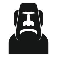 geestelijkheid moai hoofd icoon, gemakkelijk stijl vector