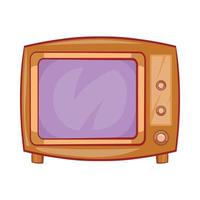 retro TV icoon in tekenfilm stijl vector