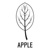 appel blad icoon, gemakkelijk zwart stijl vector