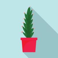 cactus pot icoon, vlak stijl vector
