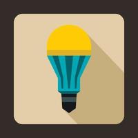 geel LED lamp icoon, vlak stijl vector