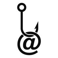 phishing e-mail icoon, gemakkelijk stijl vector