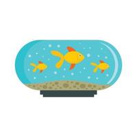 aquarium tank icoon, vlak stijl vector