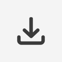 uploaden, installeren, downloaden icoon vector geïsoleerd symbool teken