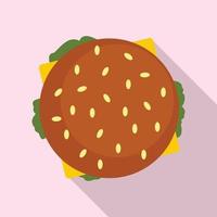 top visie Hamburger icoon, vlak stijl vector