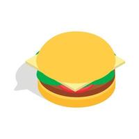 Hamburger icoon, isometrische 3d stijl vector