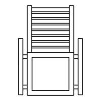 hout dek stoel icoon, schets stijl vector