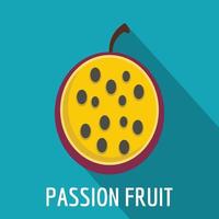 passie fruit icoon, vlak stijl vector