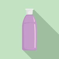 Purper shampoo fles icoon, vlak stijl vector