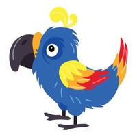 grappig papegaai icoon, tekenfilm stijl vector