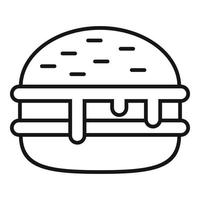 Amerikaans hamburger icoon, schets stijl vector