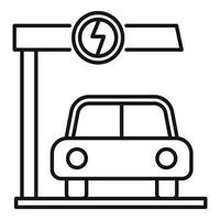 auto in rekening brengen station icoon, schets stijl vector