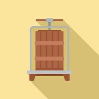hout wijnpers icoon, vlak stijl vector