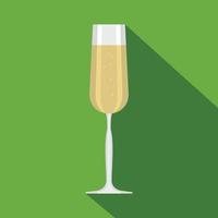 glas van Champagne icoon, vlak stijl vector