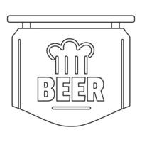 etiket van bier icoon, schets stijl. vector