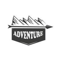 buitenshuis avonturier berg illustratie wijnoogst ontwerp met pijl teken, symbool illustratie ontwerp vector