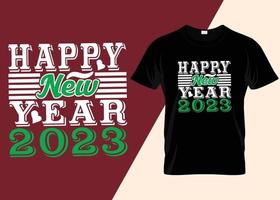 gelukkig nieuwjaar 2023 typografie t-shirtontwerp vector