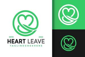 natuur hart blad logo ontwerp, merk identiteit logos vector, modern logo, logo ontwerpen vector illustratie sjabloon