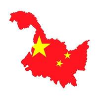 heilongjiang provincie kaart, administratief divisies van China. vector illustratie.