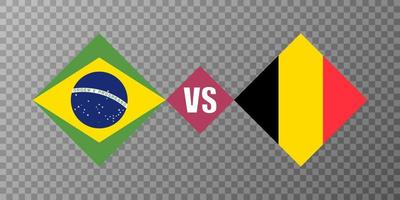 Brazilië vs belgie vlag concept. vector illustratie.
