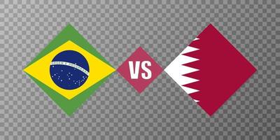 Brazilië vs qatar vlag concept. vector illustratie.