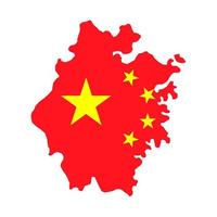 zhejiang provincie kaart, administratief divisies van China. vector illustratie.