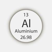 aluminium symbool. scheikundig element van het periodiek systeem. vectorillustratie. vector