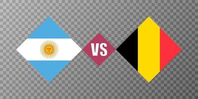 Argentinië vs belgie vlag concept. vector illustratie.