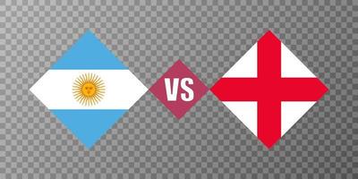 Argentinië vs Engeland vlag concept. vector illustratie.