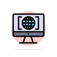 computer internet wereld groot denken abstract cirkel achtergrond vlak kleur icoon vector