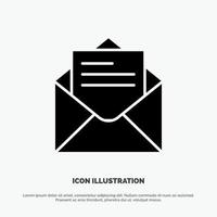 e-mail mail bericht tekst solide glyph icoon vector