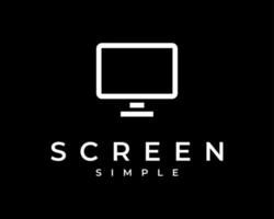 Scherm scherm computer toezicht houden op bureaublad elektronisch lijn minimaal gemakkelijk icoon vector logo ontwerp