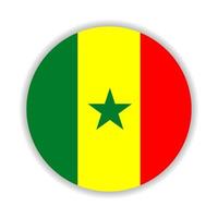ronde vlag van Senegal. vector illustratie.
