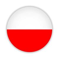 ronde vlag van Polen. vector illustratie.