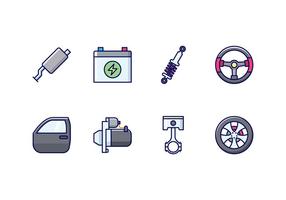 Auto Parts Icon Set vector