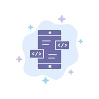 app ontwikkeling pijlen div mobiel blauw icoon Aan abstract wolk achtergrond vector