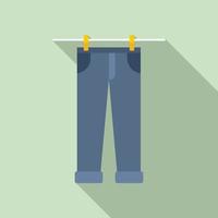 droger jeans icoon, vlak stijl vector