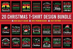 Kerstmis typografie t-shirt ontwerp bundel vector