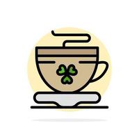thee koffie kop Ierland abstract cirkel achtergrond vlak kleur icoon vector