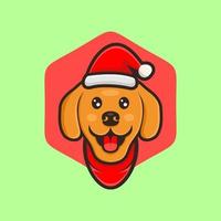 schattig hond met hoed Kerstmis vector ontwerp