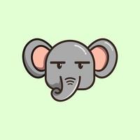 schattig hoofd olifant mascotte ontwerp vector